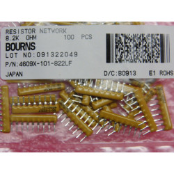 Lot x100: réseau de résistance Bourns 8k2 2% 8.2k ohm ~ 4609X-101-822LF ~ 9-Pins