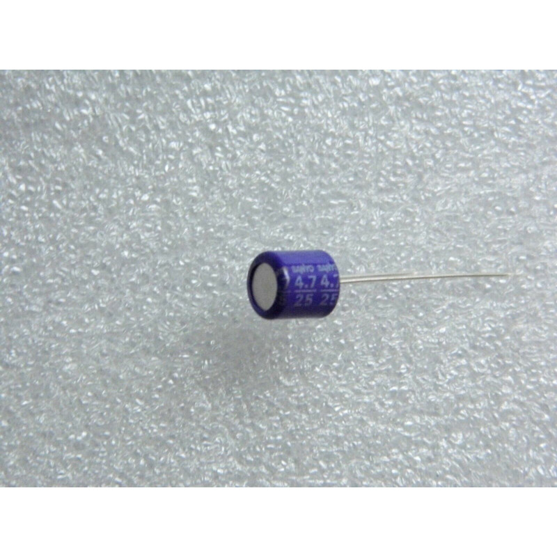 Lot x10 : condensateur capacitor 4.7µF 4.7uF 4.7MF 25v sanyo 105°C 6x6mm