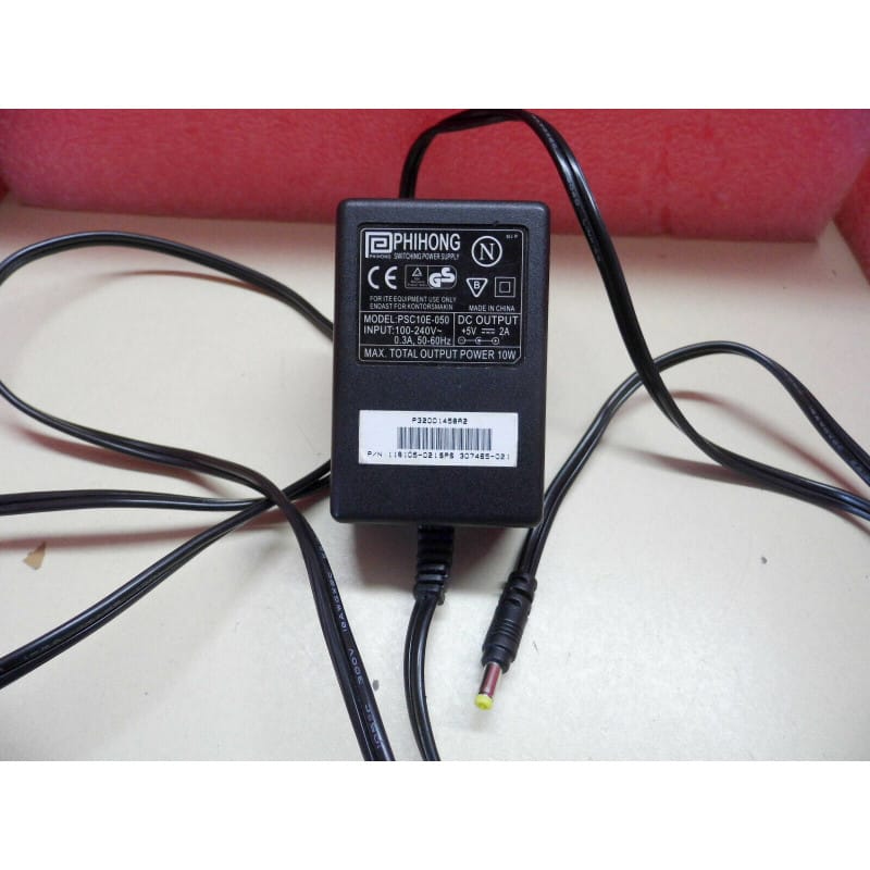 Adaptateur chargeur Phi Hong 10 Watt 5V 2A PSC10E-050  INPUT: 100-240V~ 0.3A