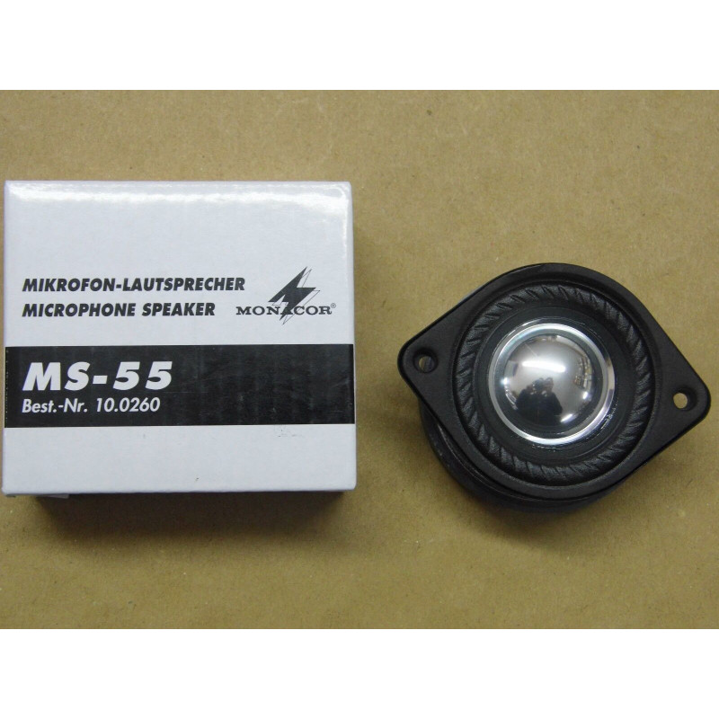 microphone speaker MS-55 10.0260 monacor ~ 8 ohms 2.5 wRMS 5W max ~ RoHS conform