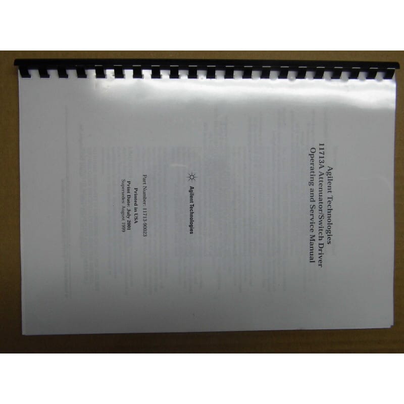 manuel Operating & service manual HP 11713A attenuator/switch driver(en anglais)