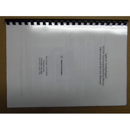 manuel Operating & service manual HP 11713A attenuator/switch driver(en anglais)