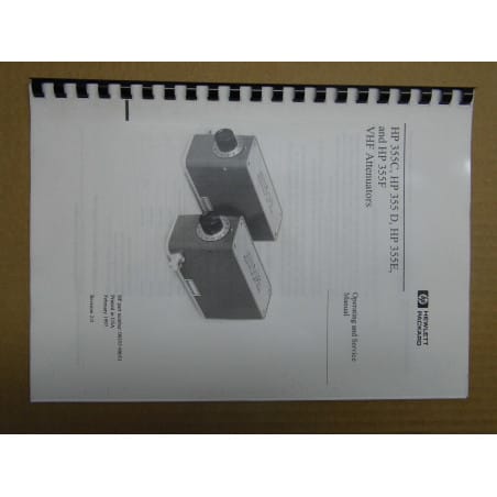 manuel Operating & service manual HP 355 C/D/E/F VHF Attenuators (en anglais)