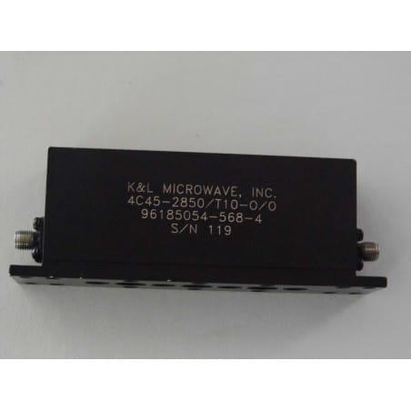 FILTRE 2850MHZ K&L MICROWAVE REF:  4C45-2850/T10-O/O  96185054-568-4  